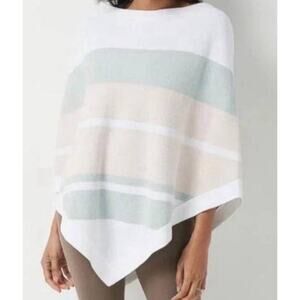 Barefoot Dreams CozyChic Ultra Lite Ocean Breeze Poncho Pink Multi OS A000483